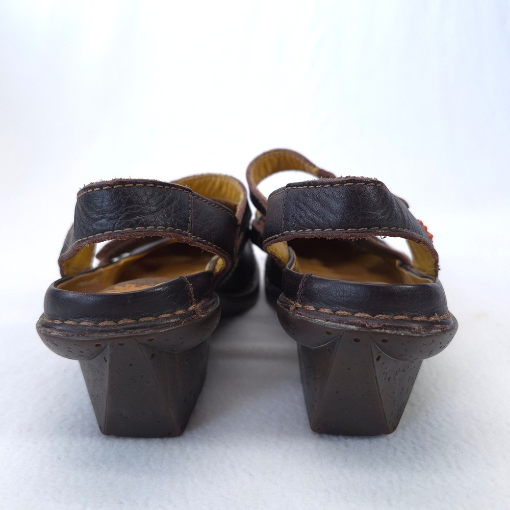 Art Company Mary Jane Wedge Sandals Brown Sz 38 Leather Gorpcore Cottagecore - Picture 7 of 12